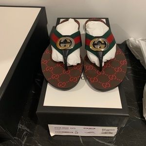 Gucci kika gg web flip flop